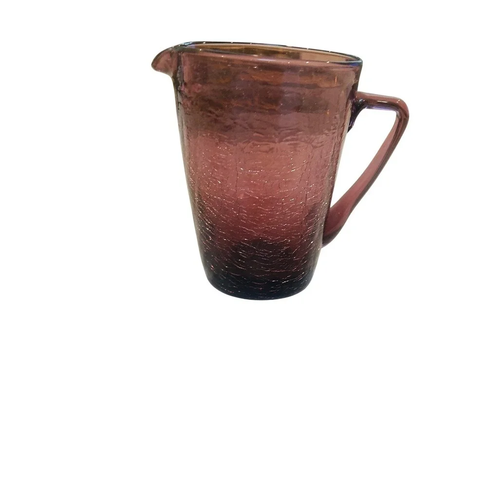 Purple‎ Crackle Glass Pitcher Beverage Server Drink Dispenser Kitchen Decor